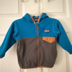 Patagonia Infant D Blue and Gray Fleece Hoodie